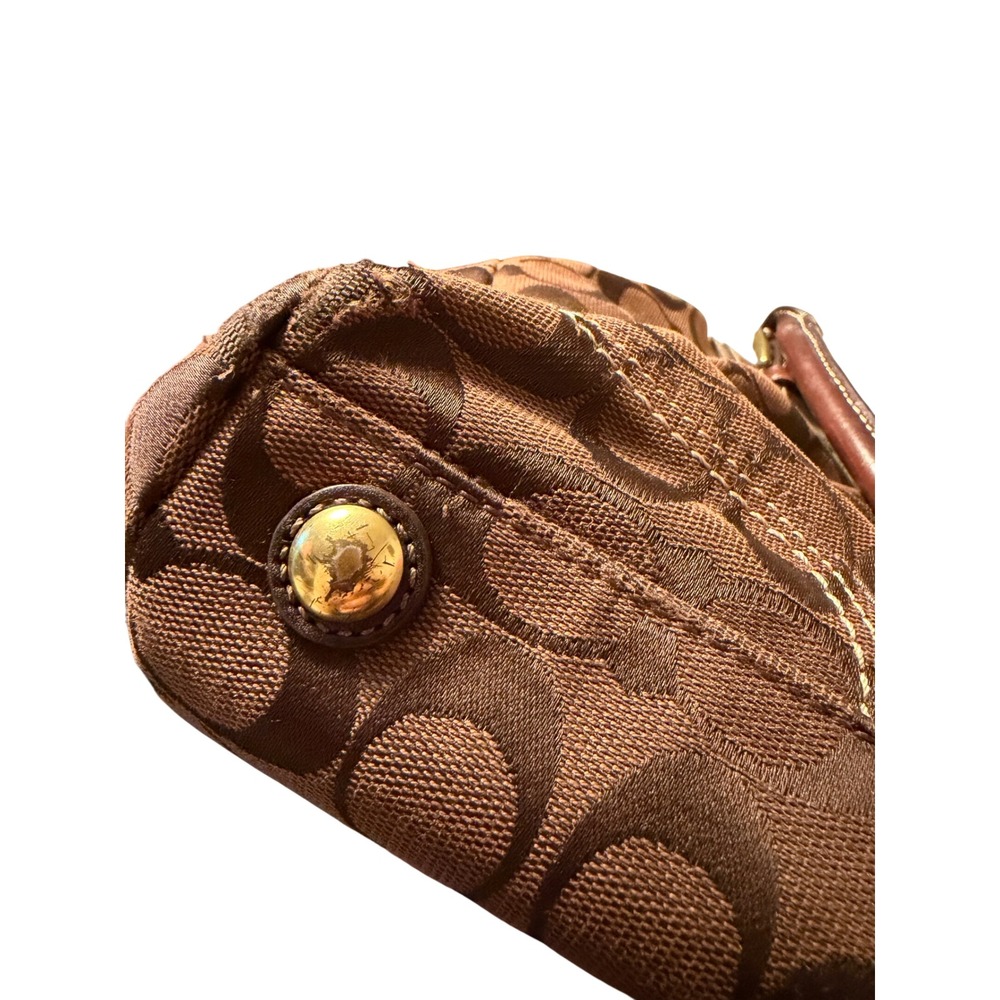 Coach Signature Canvas Satchel Chocolate Brown Tote Gold Hardware H1067-F15670 - Picture 10 of 11